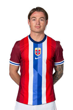 Patrick Berg of the Norwegian national football team poses