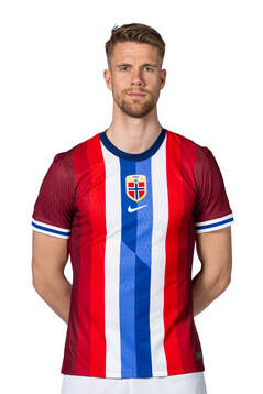Kristoffer Ajer of the Norwegian national football team