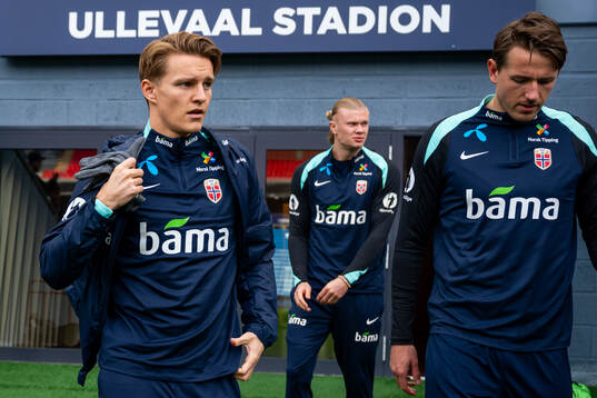 Martin Ødegaard, Erling Braut Haaland and Sander Berge of