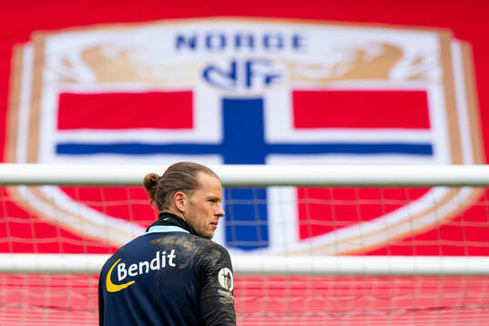 Goalkeeper Ørjan Håskjold Nyland of the Norwegian