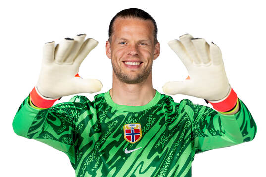 Goalkeeper Ørjan Håskjold Nyland of the Norwegian