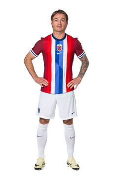 Patrick Berg of the Norwegian national football team poses