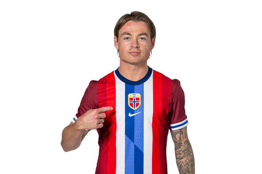 Patrick Berg of the Norwegian national football team poses