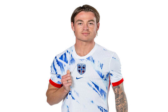 Patrick Berg of the Norwegian national football team poses