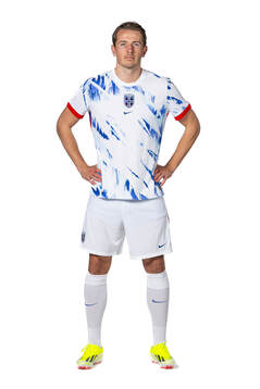 Sander Berge of the Norwegian national football team poses