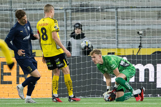 Halmstads Gabriel Wallentin och Elfsborgs Sebastian Holmén