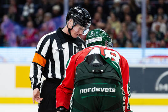 Domare Alexander Österberg och Frölundas Carl Klingberg