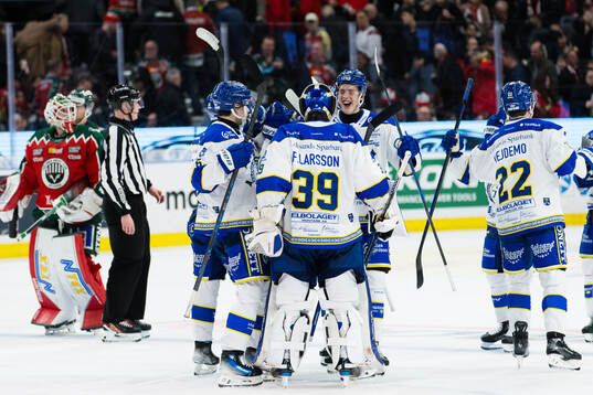 Leksands spelare jublar