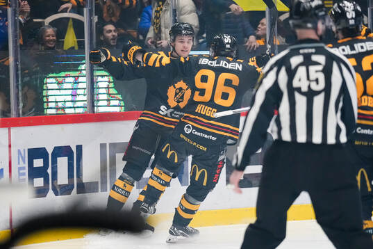 Skellefteås Elias Salomonsson och Rickard Hugg jublar