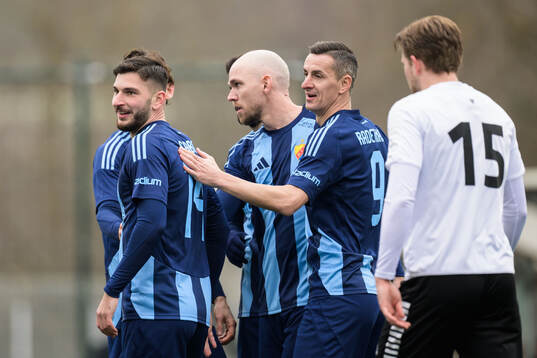 Djurgårdens Marcus Danielson och Haris Radetinac jublar