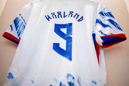 The kit of Erling Braut Haaland of Norway in the dressing