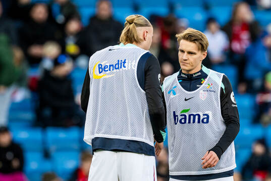 Erling Braut Haaland and Martin Ødegaard of Norway