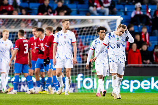 Martin Ødegaard of Norway looks dejected