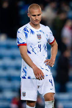 Leo Østigård of Norway looks dejected