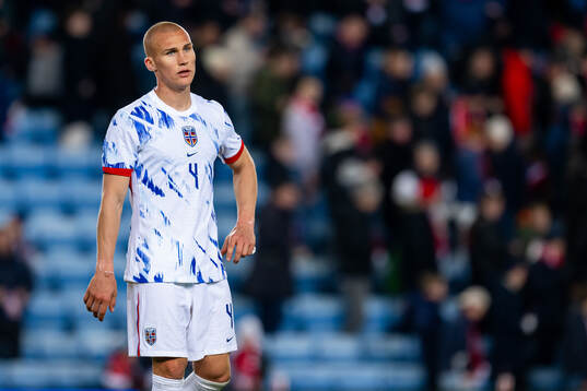 Leo Østigård of Norway looks dejected