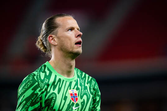 Goalkeeper Ørjan Håskjold Nyland of Norway looks dejected