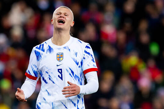Erling Braut Haaland of Norway reacts