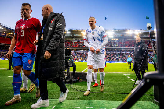 Erling Braut Haaland of Norway at half-time