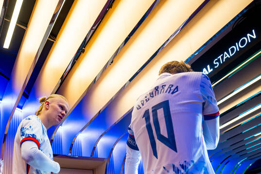 Erling Braut Haaland and Martin Ødegaard of Norway at