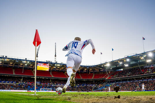 Martin Ødegaard of Norway takes a corner kick