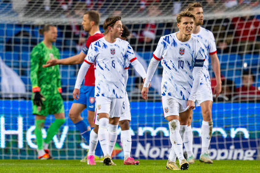 Martin Ødegaard of Norway looks dejected