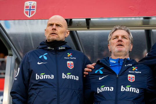 Ståle Solbakken, head coach of Norway, and assistant coach
