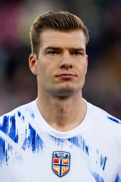 Alexander Sørloth of Norway line up