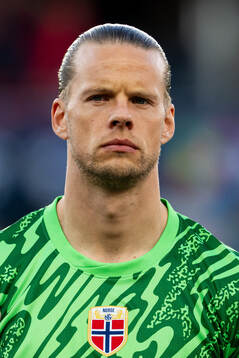 Goalkeeper Ørjan Håskjold Nyland of Norway line up