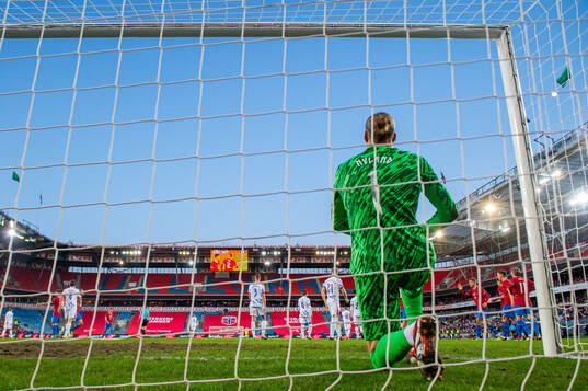 Goalkeeper Ørjan Håskjold Nyland of Norway looks dejected
