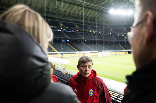 Head coach Jon Dahl Tomasson of Sweden of the Swedish men's