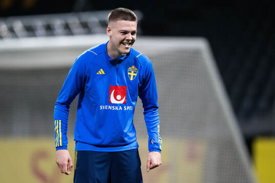 Emil Holm of Sweden of the Swedish men's national football