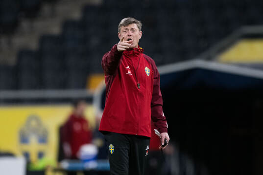Head coach Jon Dahl Tomasson of Sweden of the Swedish men's