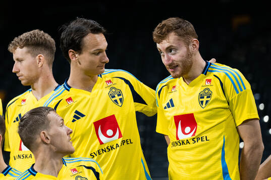Hjalmar Ekdal and Dejan Kulusevski of the Swedish national