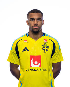 Isak Hien of the Swedish men's national football team poses