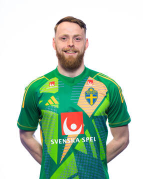 Goalkeeper Viktor Johansson of the Swedish men's national