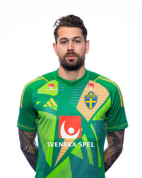 Goalkeeper Kristoffer Nordfeldt of the Swedish men's