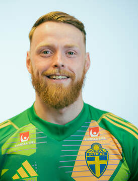 Goalkeeper Viktor Johansson of the Swedish men's national