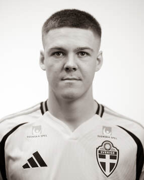 Emil Holm of the Swedish men's national football team poses