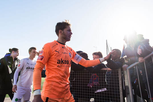 Helsingborgs målvakt Kalle Joelsson jublar