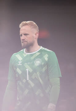 Goalkeeper Kasper Schmeichel of Denmark