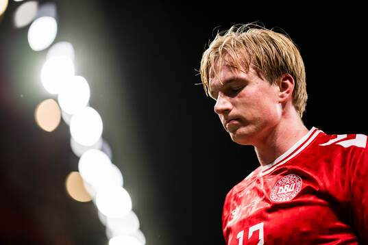 Victor Kristiansen of Denmark looks dejected