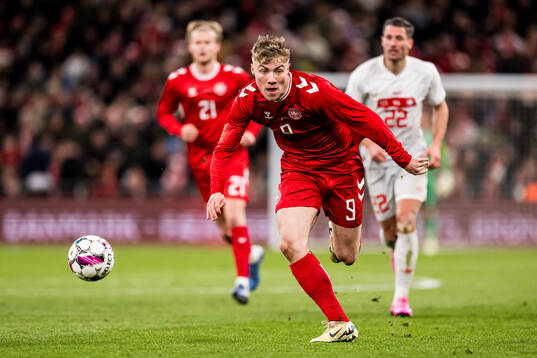 Rasmus Højlund of Denmark