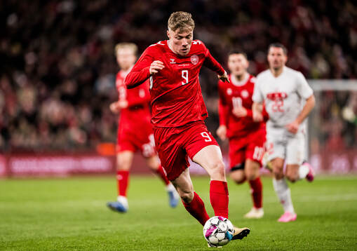 Rasmus Højlund of Denmark