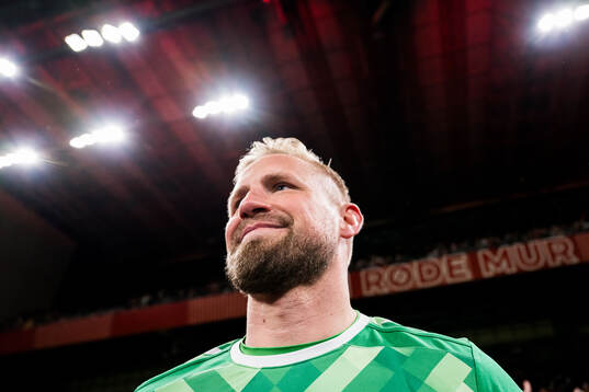Goalkeeper Kasper Schmeichel of Denmark