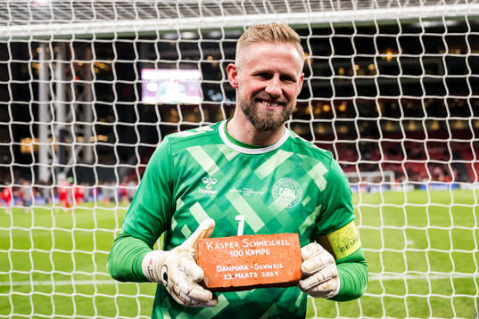 Goalkeeper Kasper Schmeichel of Denmark