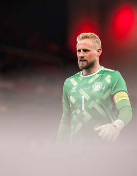 Goalkeeper Kasper Schmeichel of Denmark