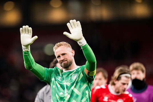 Goalkeeper Kasper Schmeichel of Denmark