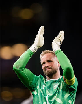 Goalkeeper Kasper Schmeichel of Denmark