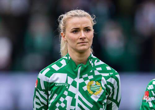 Hammarbys Thea Sørbo innan fotbollsmatchen i Svenska Cupen