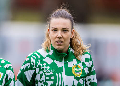 Hammarbys Emma Westin innan fotbollsmatchen i Svenska Cupen